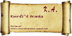 Konrád Aranka névjegykártya