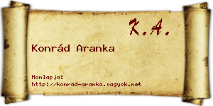 Konrád Aranka névjegykártya